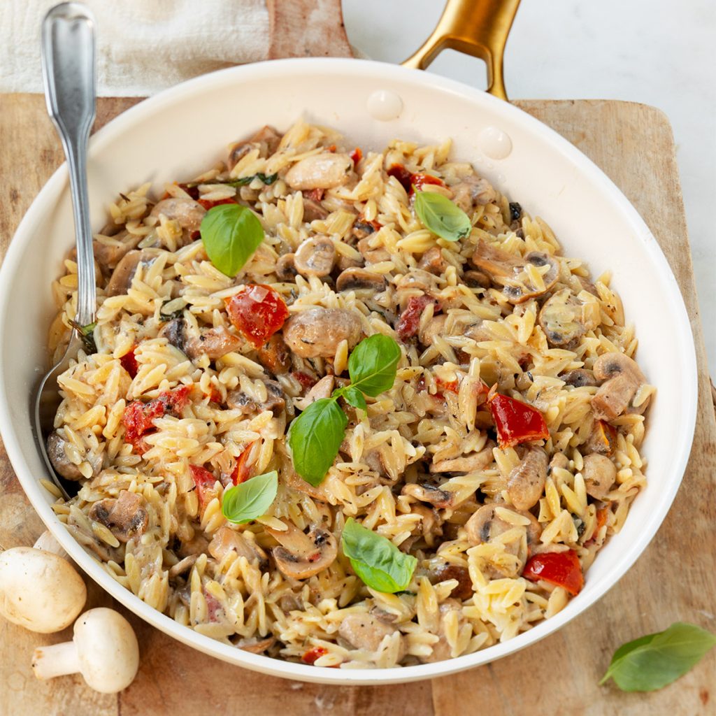 Orzo met champignons